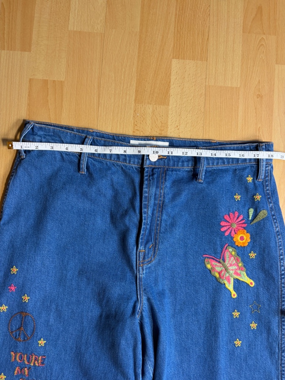 MOTHER The Heyday Hustler Roller Wide Leg in Hodgepodge Floral Embroidery - Picture 14 of 16